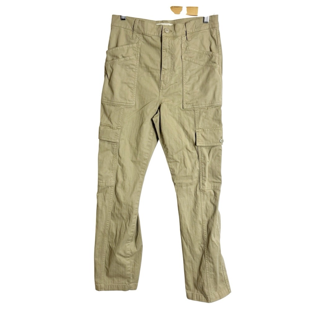 Madewell 90's straight Cargo Pants 28 Khaki Pockets High Rise Preppy Skater Y2K